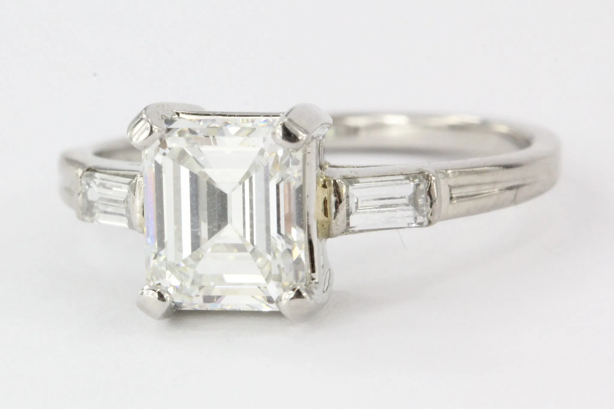 Tiffany & Co. Emerald Cut Diamond Palladium Engagement Ring