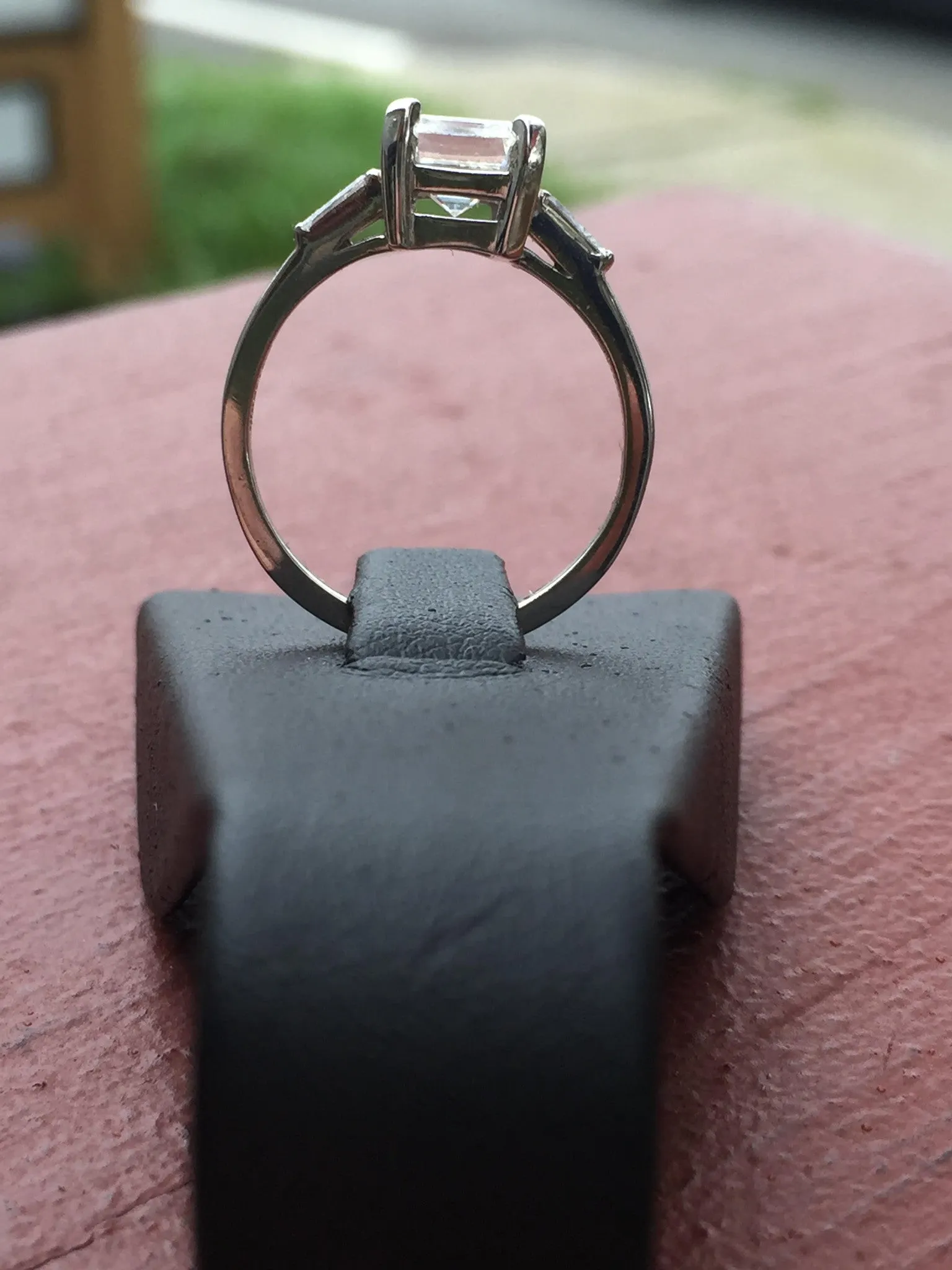 Tiffany & Co. Emerald Cut Diamond Palladium Engagement Ring
