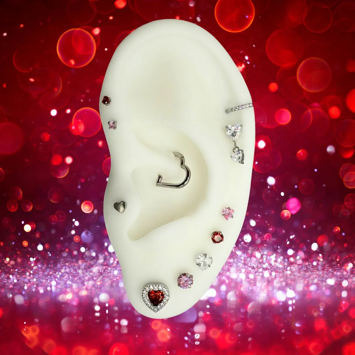 Titanium Heart Hinge Ring