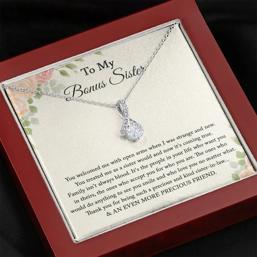 To My Bonus Sister Necklace, Bonus Sister Gift for Sister In Law, Future Sister In Law, Groom Sister Gift, Sister of the Groom Necklace