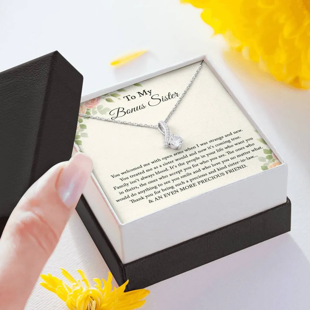 To My Bonus Sister Necklace, Bonus Sister Gift for Sister In Law, Future Sister In Law, Groom Sister Gift, Sister of the Groom Necklace