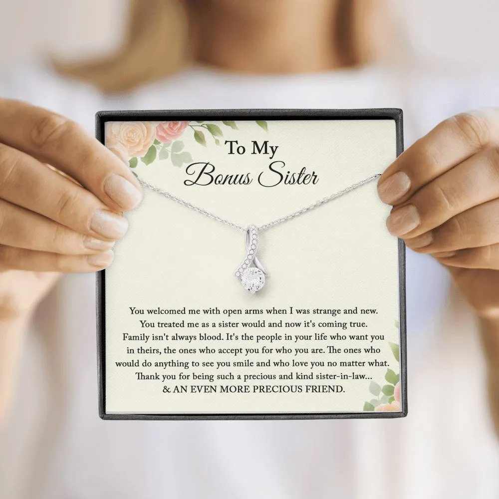 To My Bonus Sister Necklace, Bonus Sister Gift for Sister In Law, Future Sister In Law, Groom Sister Gift, Sister of the Groom Necklace