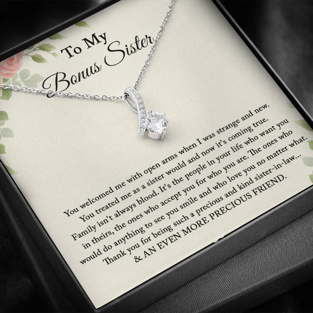 To My Bonus Sister Necklace, Bonus Sister Gift for Sister In Law, Future Sister In Law, Groom Sister Gift, Sister of the Groom Necklace
