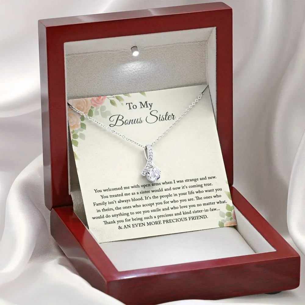 To My Bonus Sister Necklace, Bonus Sister Gift for Sister In Law, Future Sister In Law, Groom Sister Gift, Sister of the Groom Necklace