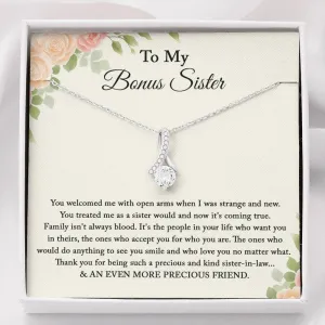 To My Bonus Sister Necklace, Bonus Sister Gift for Sister In Law, Future Sister In Law, Groom Sister Gift, Sister of the Groom Necklace