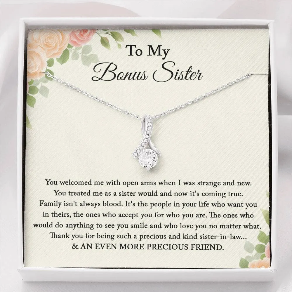 To My Bonus Sister Necklace, Bonus Sister Gift for Sister In Law, Future Sister In Law, Groom Sister Gift, Sister of the Groom Necklace