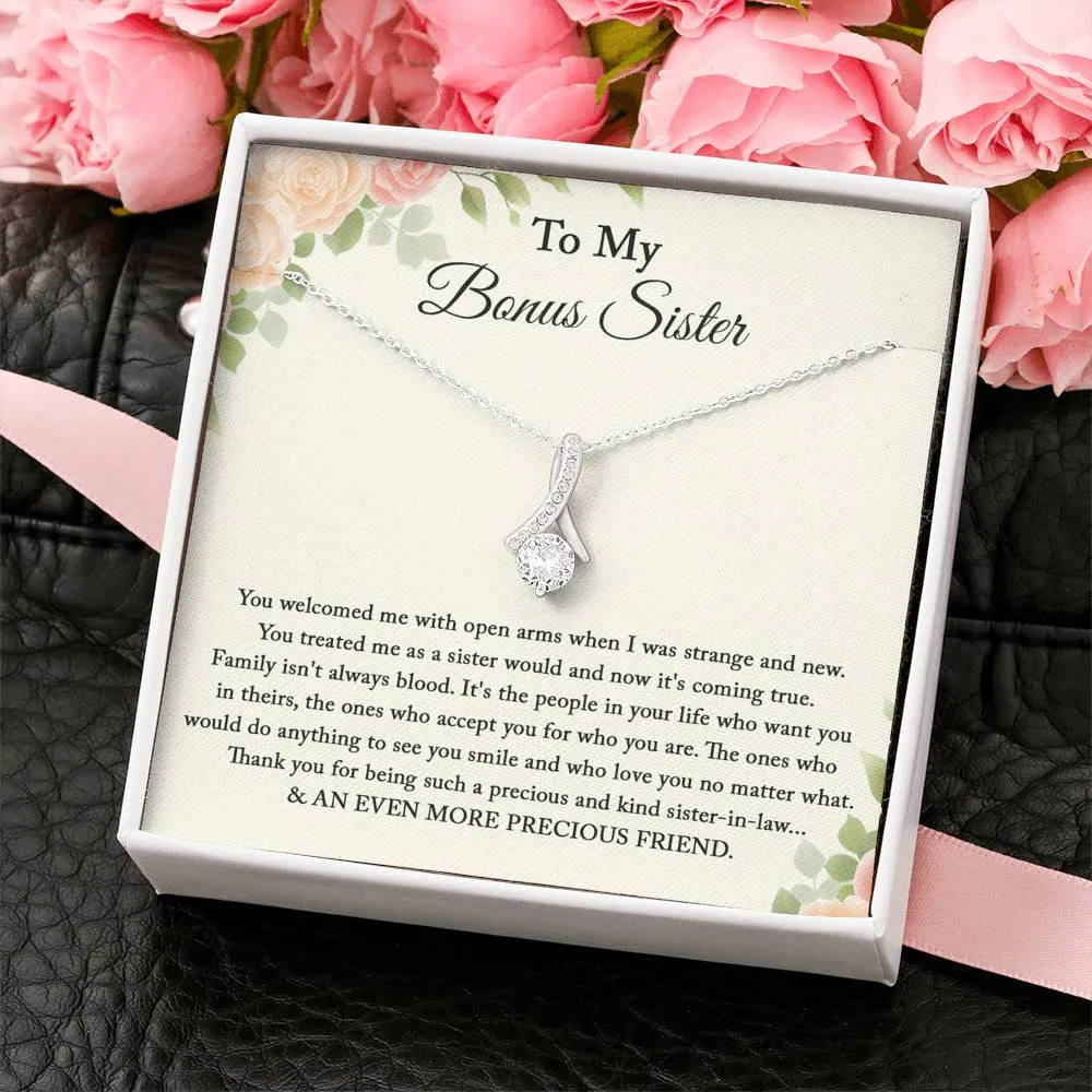 To My Bonus Sister Necklace, Bonus Sister Gift for Sister In Law, Future Sister In Law, Groom Sister Gift, Sister of the Groom Necklace