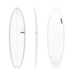 TORQ TET 6'10" MOD FISH - WHITE / PINLINE