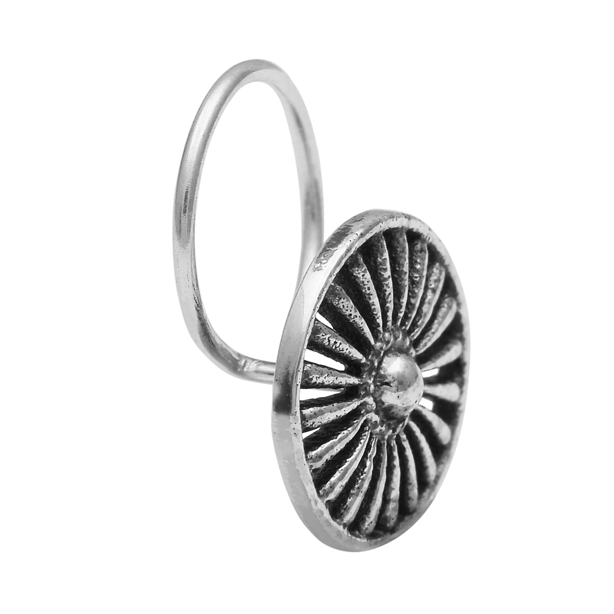 Traditional Nose Pin For Women Oxidized Nose Ring 925 Sterling Silver Classy Stud Nose Pin