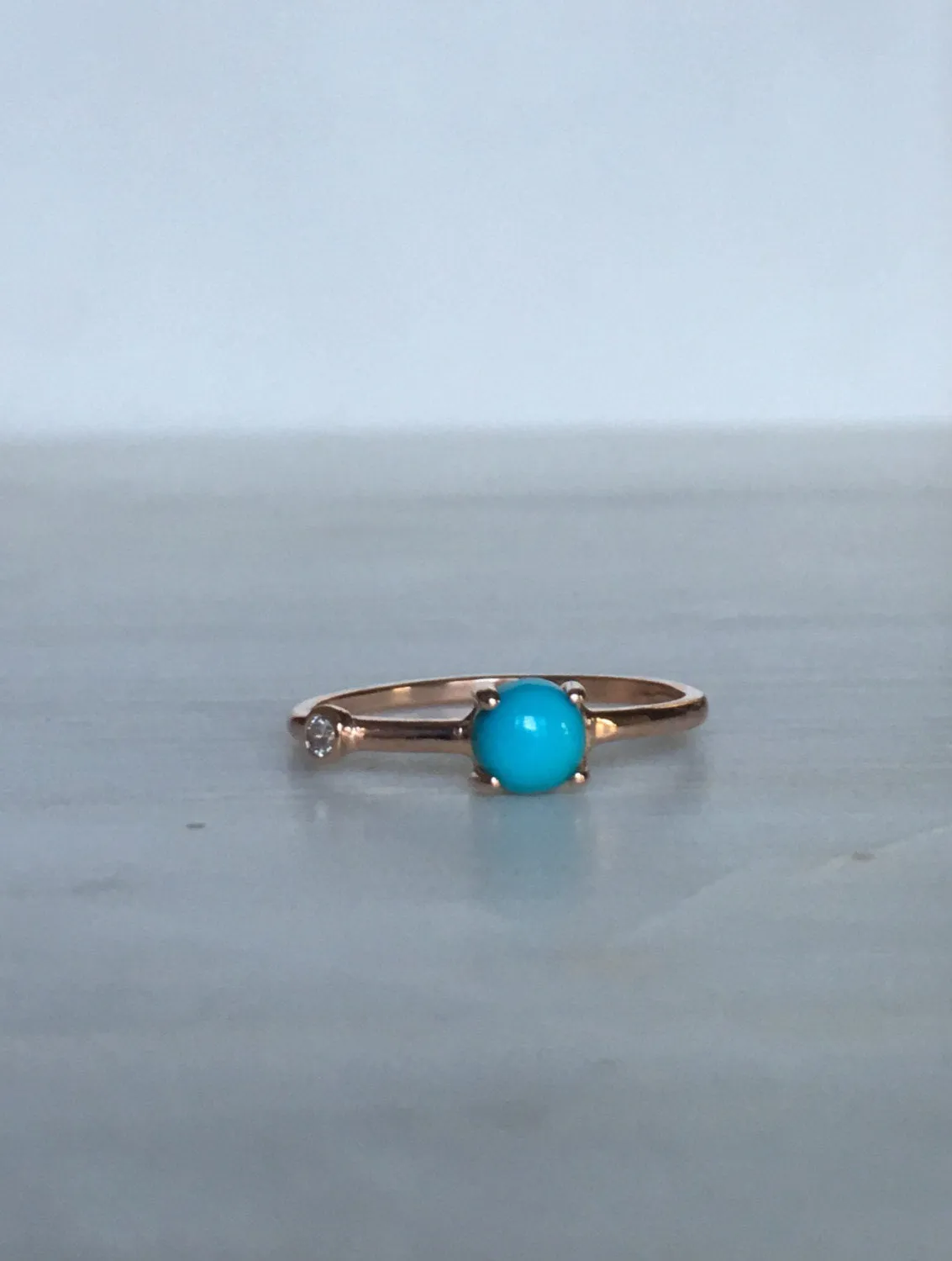 Turquoise Duet Ring - Medium