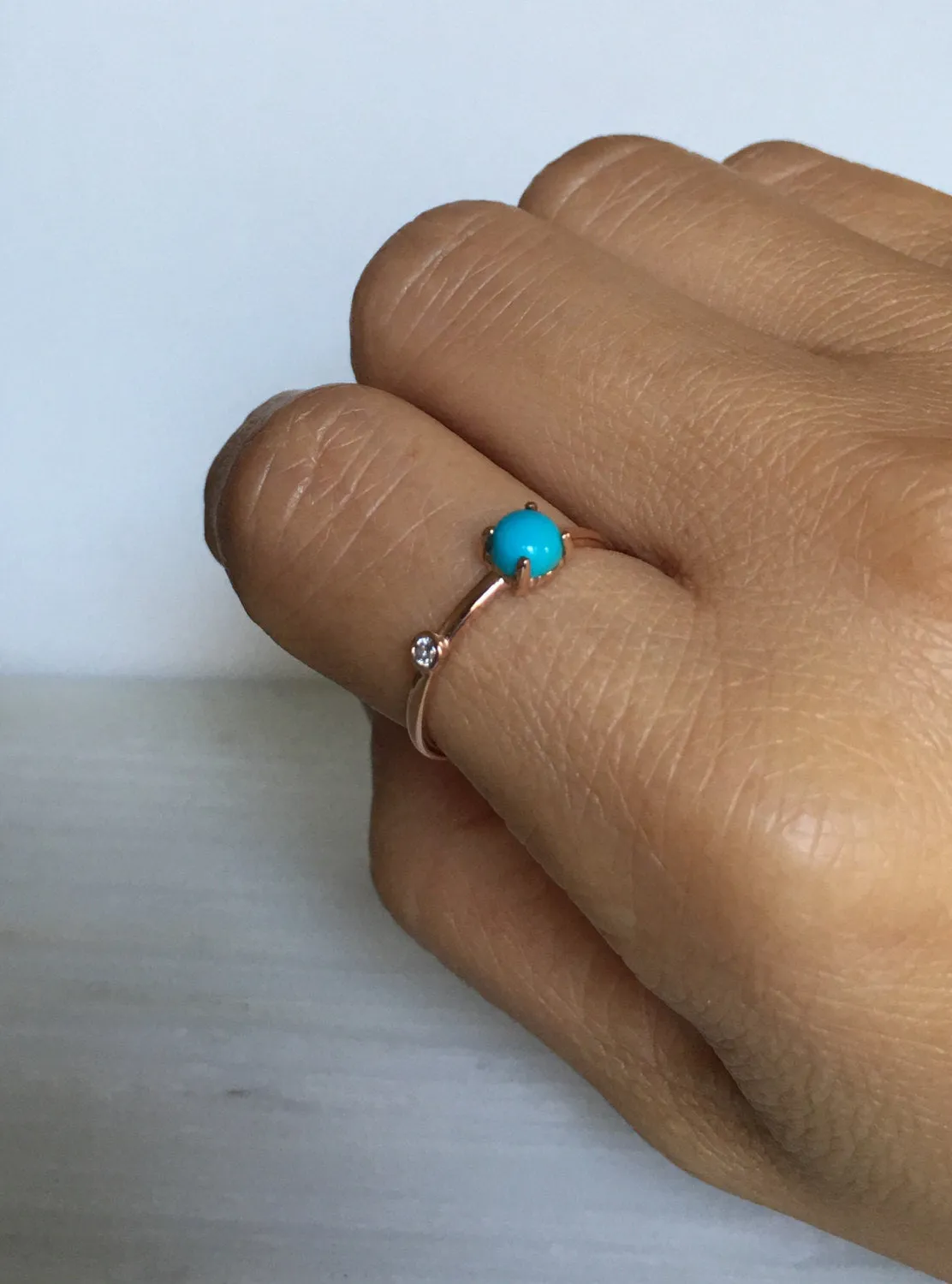 Turquoise Duet Ring - Medium