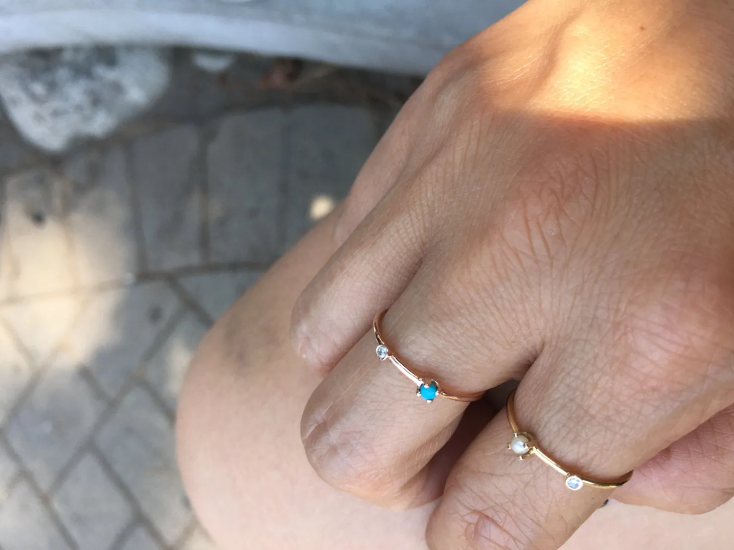 Turquoise Duet Ring - Small