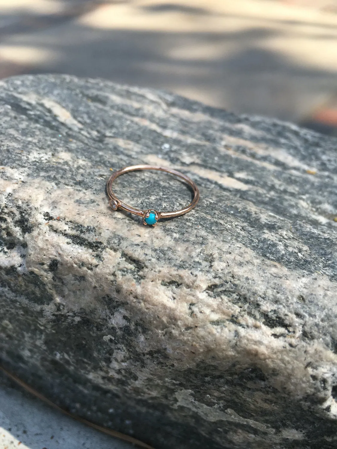 Turquoise Duet Ring - Small