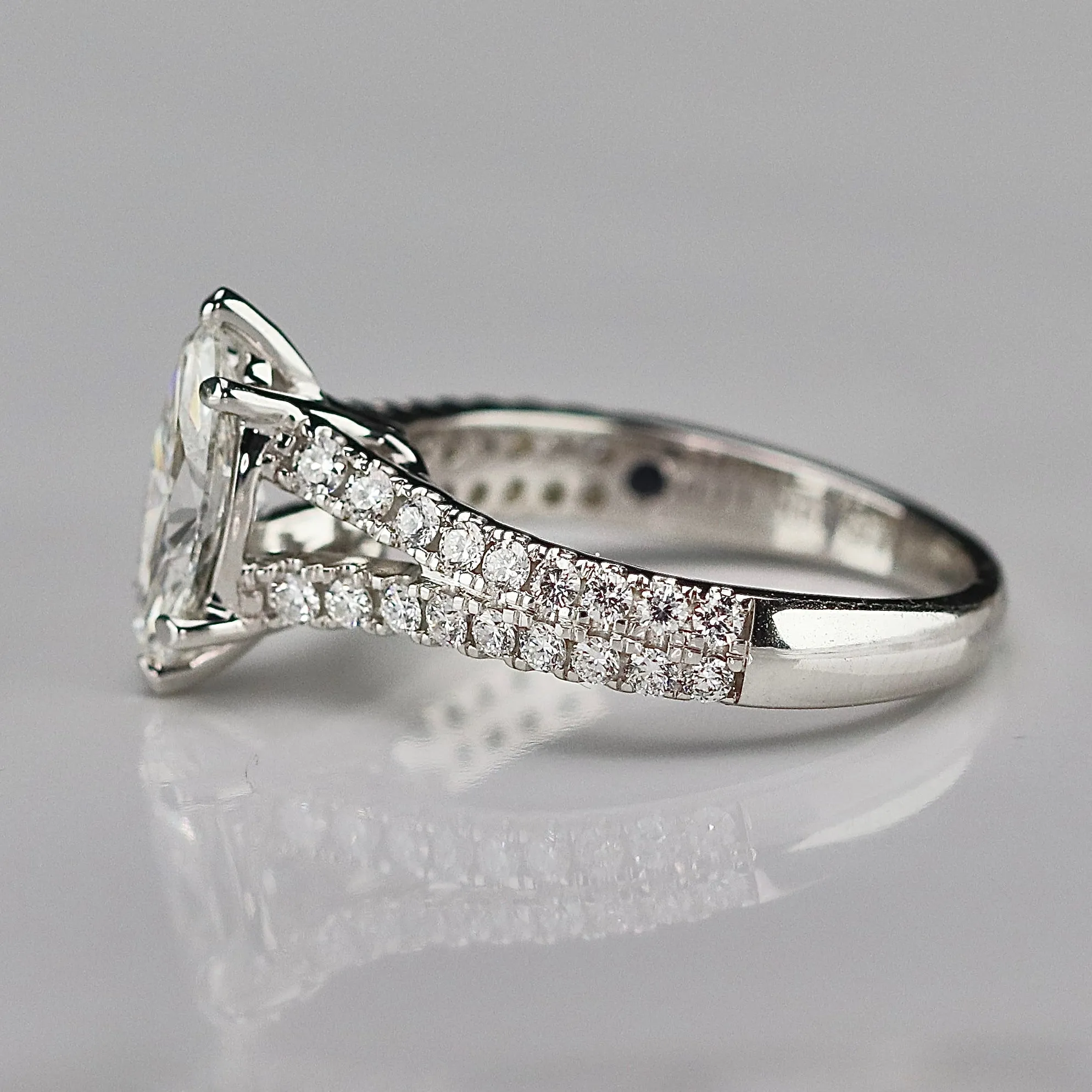Vera Wang Designer Lab Grown Marquise diamond ring in 14k white gold