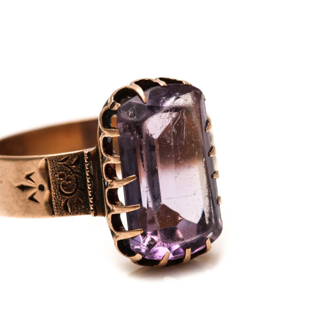 Victorian 10K Yellow Gold and Amethyst Ring