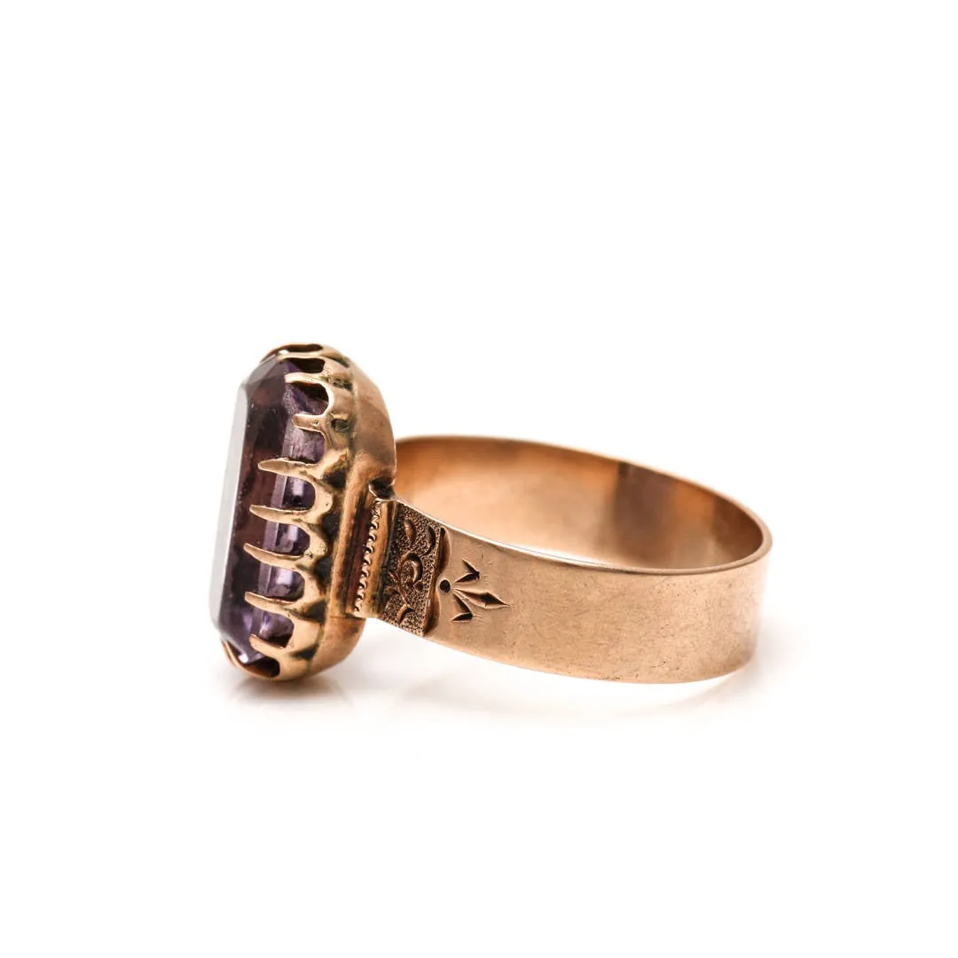 Victorian 10K Yellow Gold and Amethyst Ring