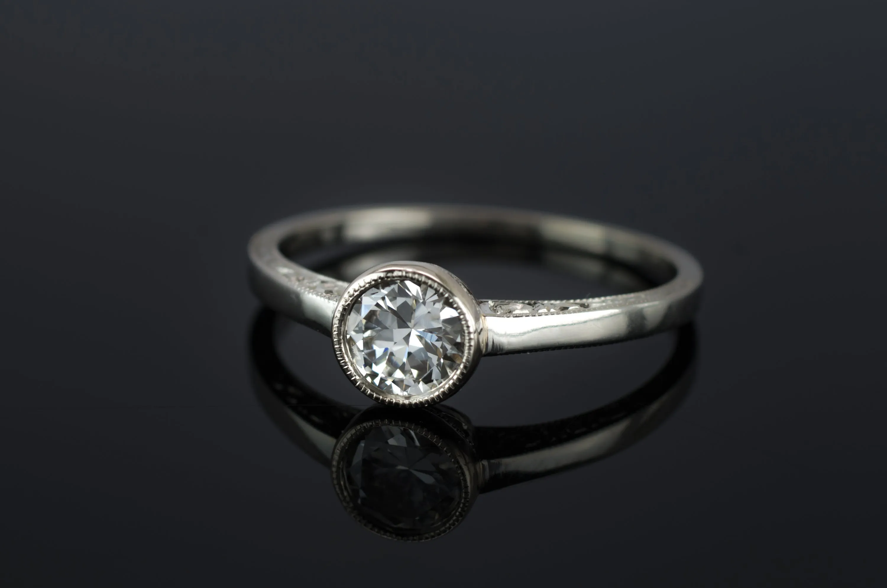 VINTAGE 0.67CT TRANSITIONAL CUT SOLITAIRE