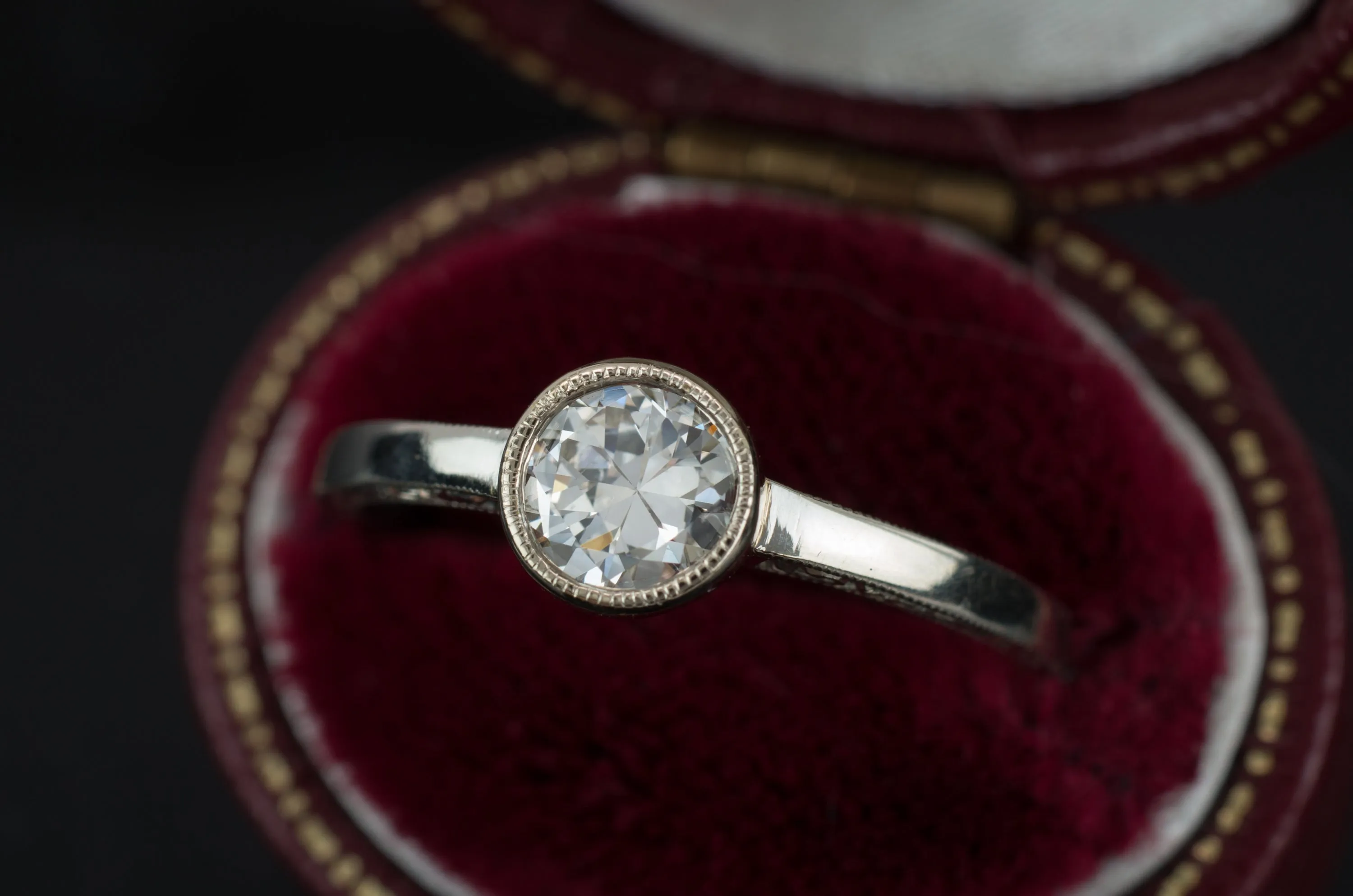 VINTAGE 0.67CT TRANSITIONAL CUT SOLITAIRE