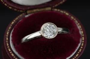 VINTAGE 0.67CT TRANSITIONAL CUT SOLITAIRE