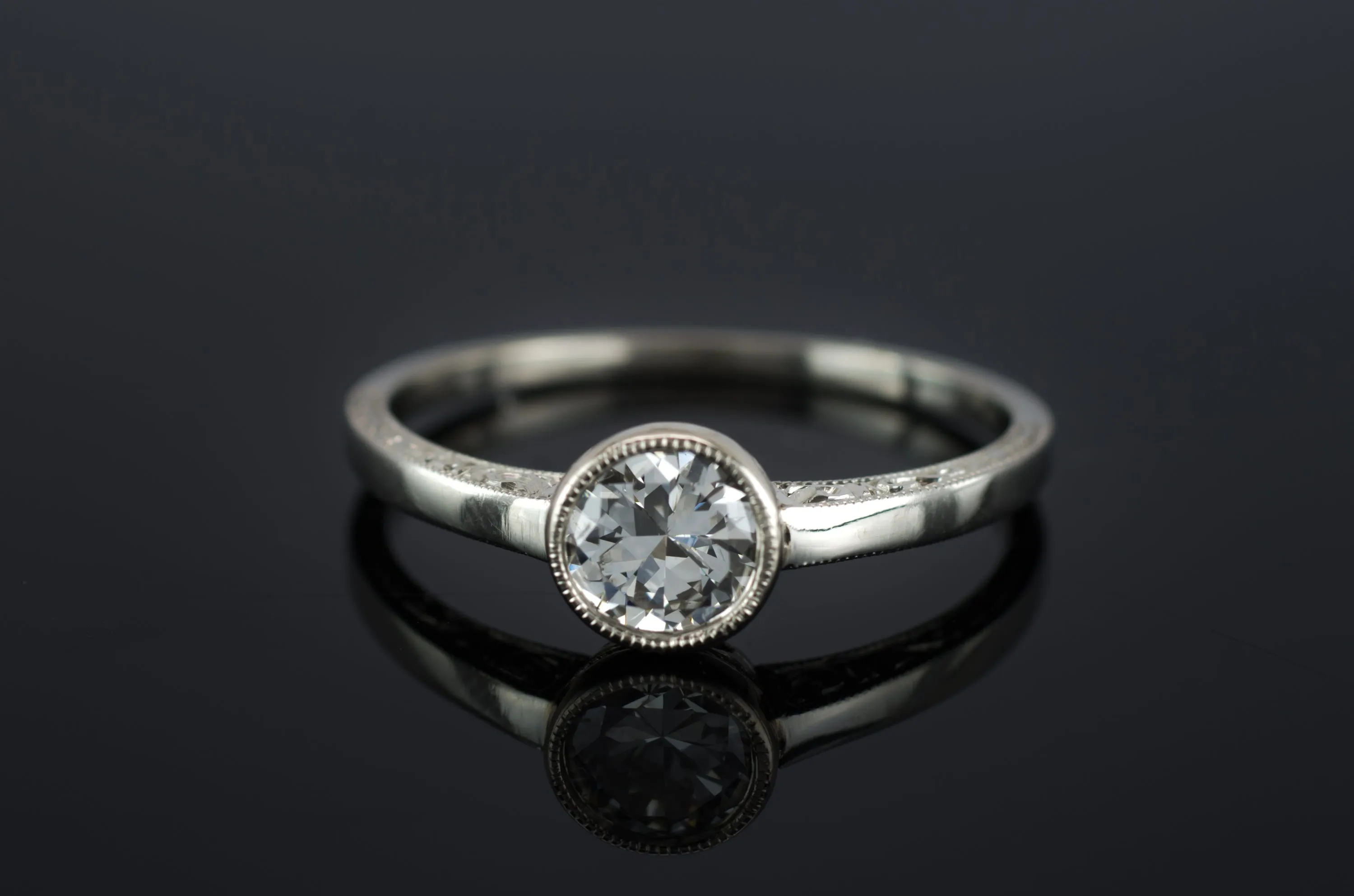 VINTAGE 0.67CT TRANSITIONAL CUT SOLITAIRE