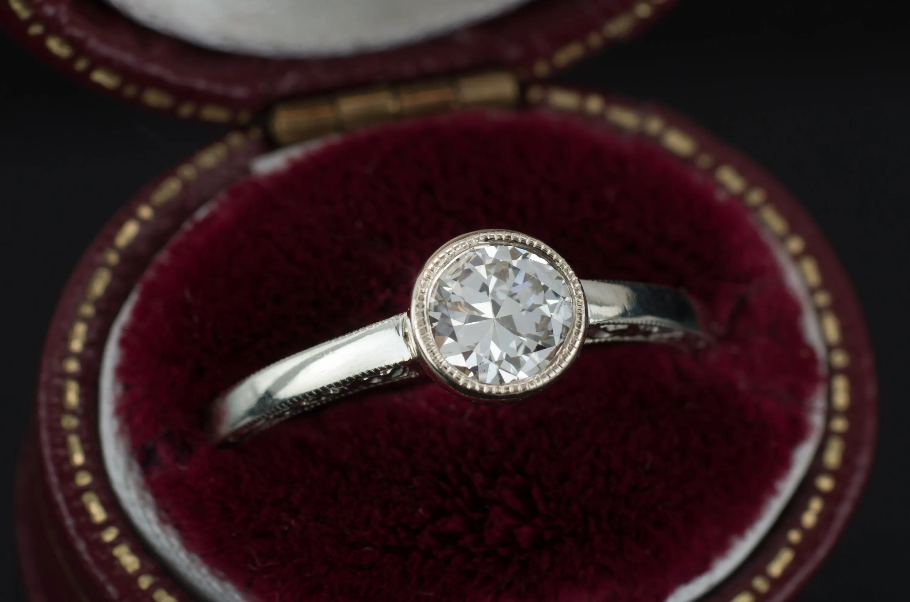 VINTAGE 0.67CT TRANSITIONAL CUT SOLITAIRE