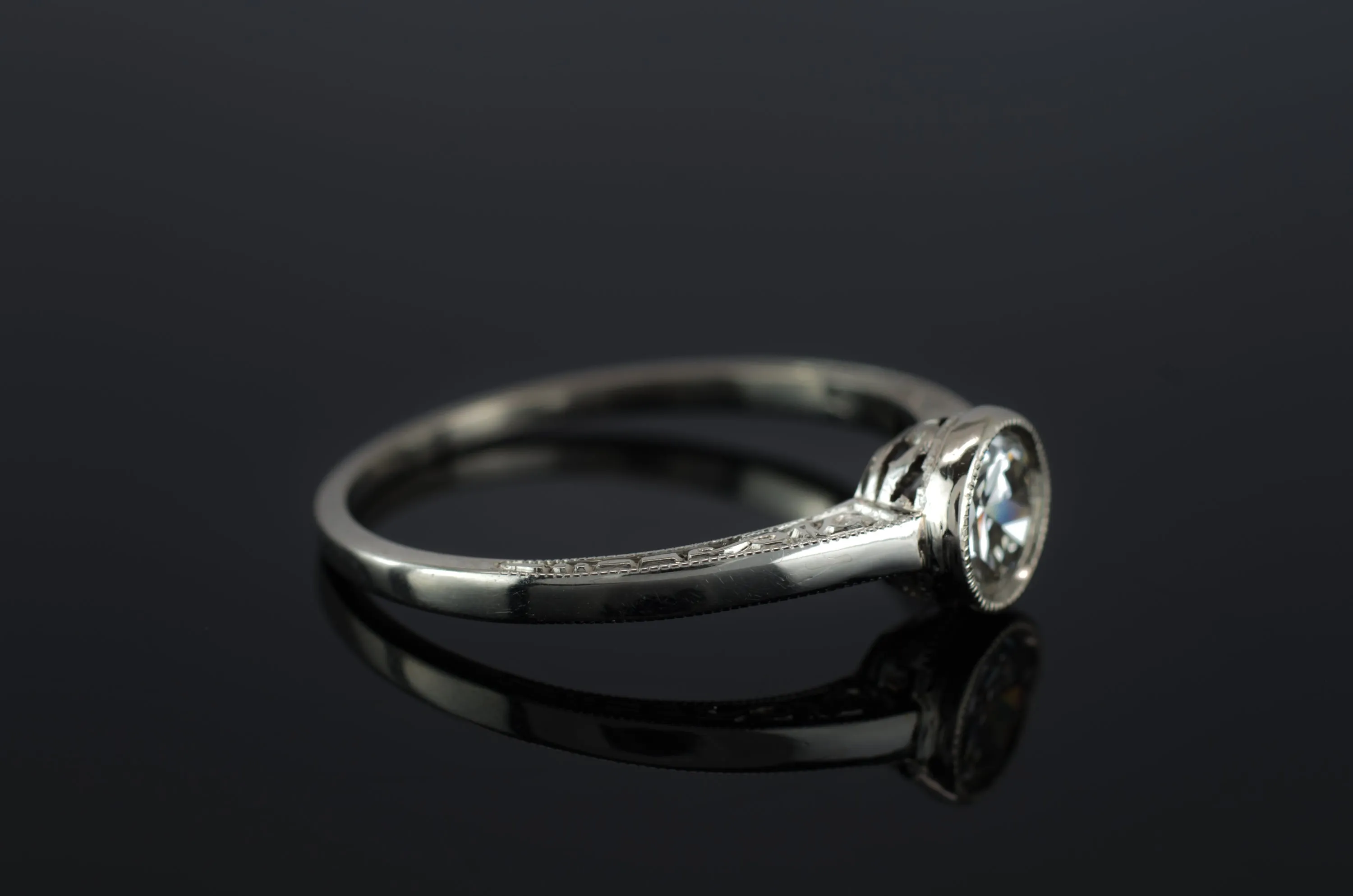 VINTAGE 0.67CT TRANSITIONAL CUT SOLITAIRE