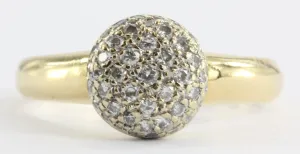Vintage 18k Gold & Diamond Pave Cluster Ring 1/2 CTW