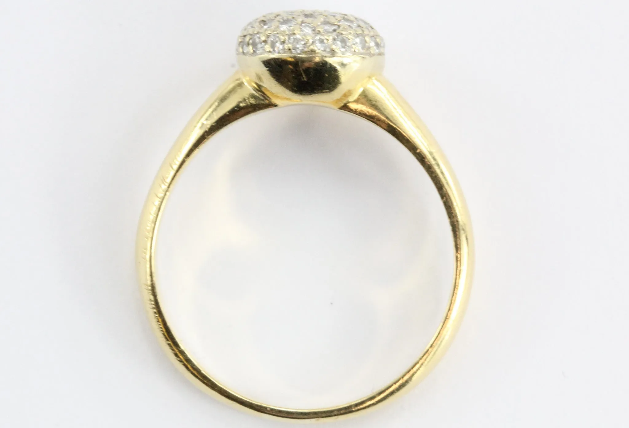 Vintage 18k Gold & Diamond Pave Cluster Ring 1/2 CTW
