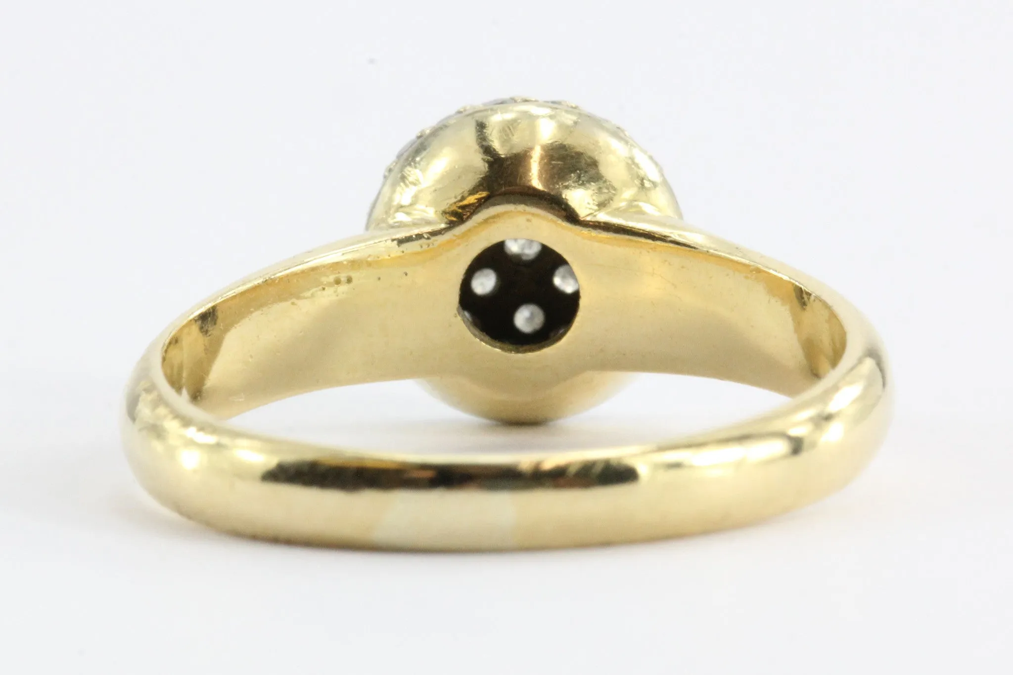 Vintage 18k Gold & Diamond Pave Cluster Ring 1/2 CTW