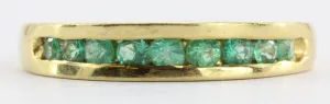 Vintage 18k Gold Colombian Emerald Band