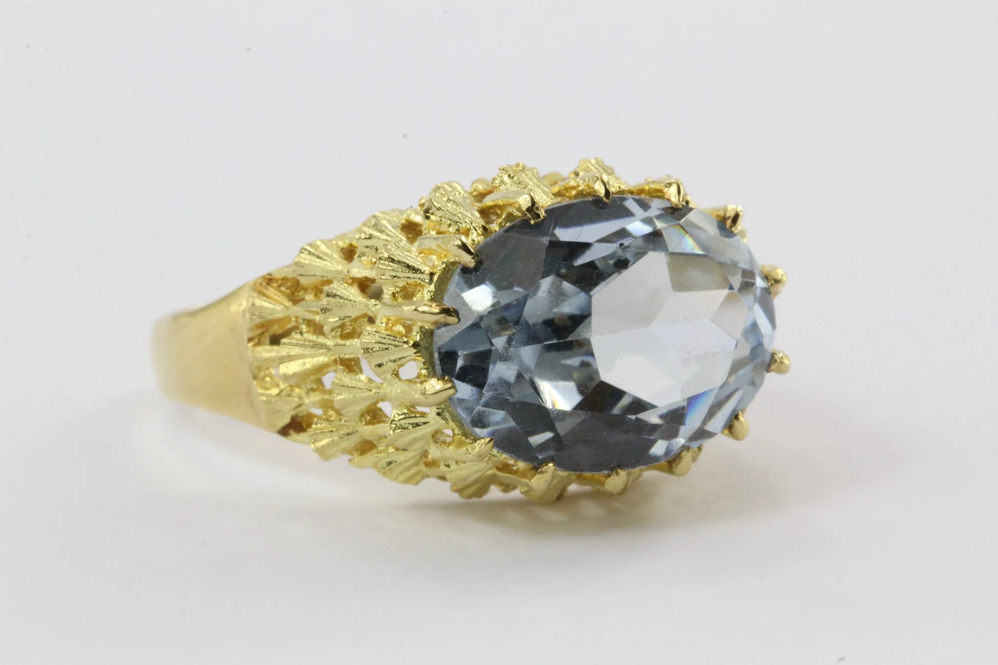 Vintage 18K Gold Spanish 4.5 Carat Aquamarine Ring