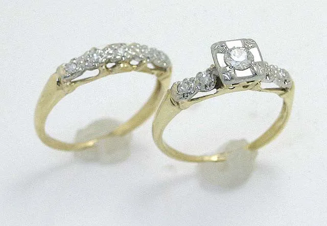 Vintage 1950s Diamond Bridal Set