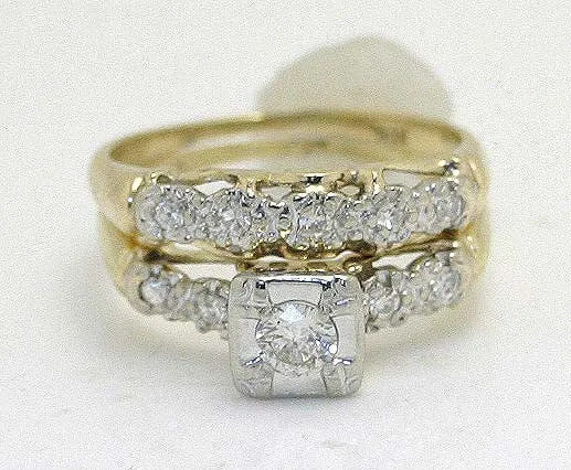 Vintage 1950s Diamond Bridal Set