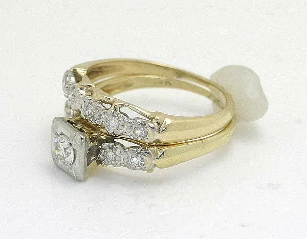 Vintage 1950s Diamond Bridal Set