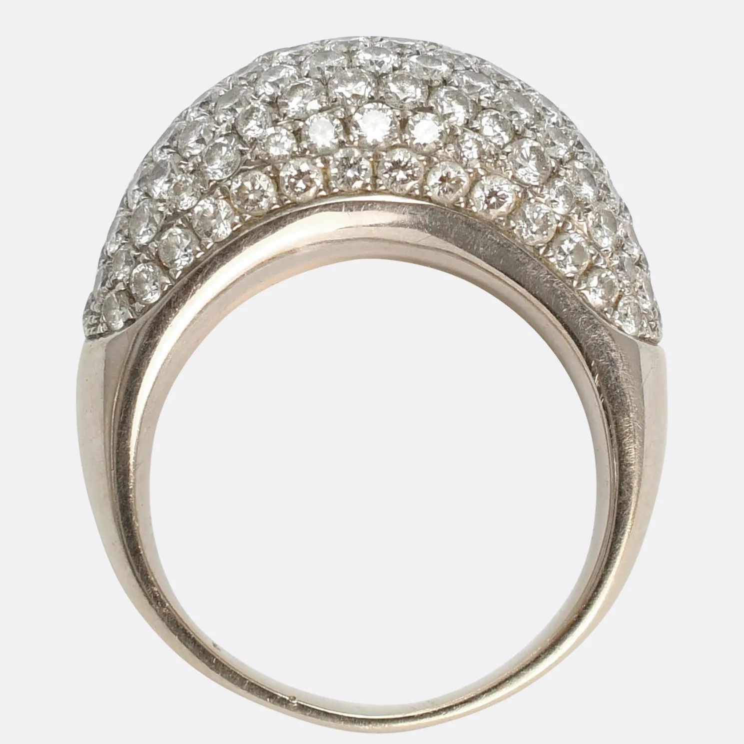 Vintage 3.35ct Pavé Diamond Bombe Ring