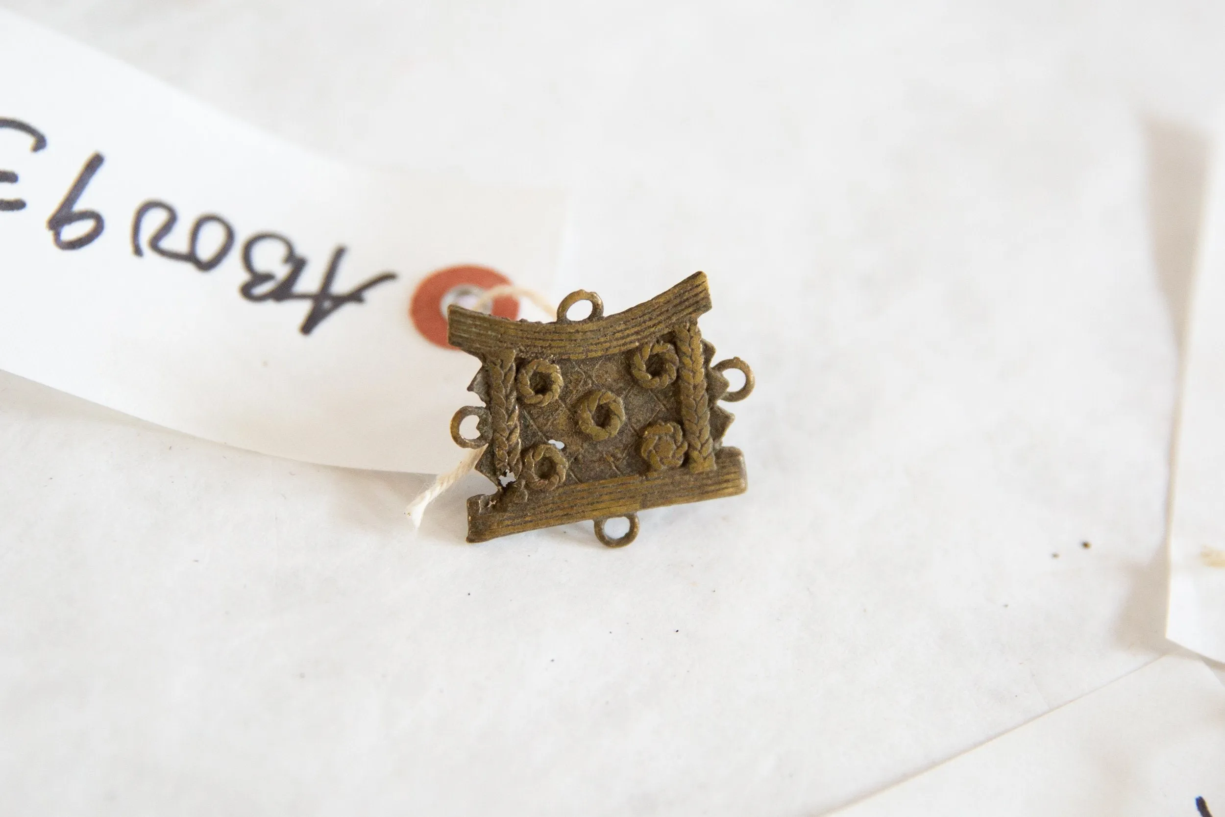 Vintage African Bronze Adjustable Shield Ring