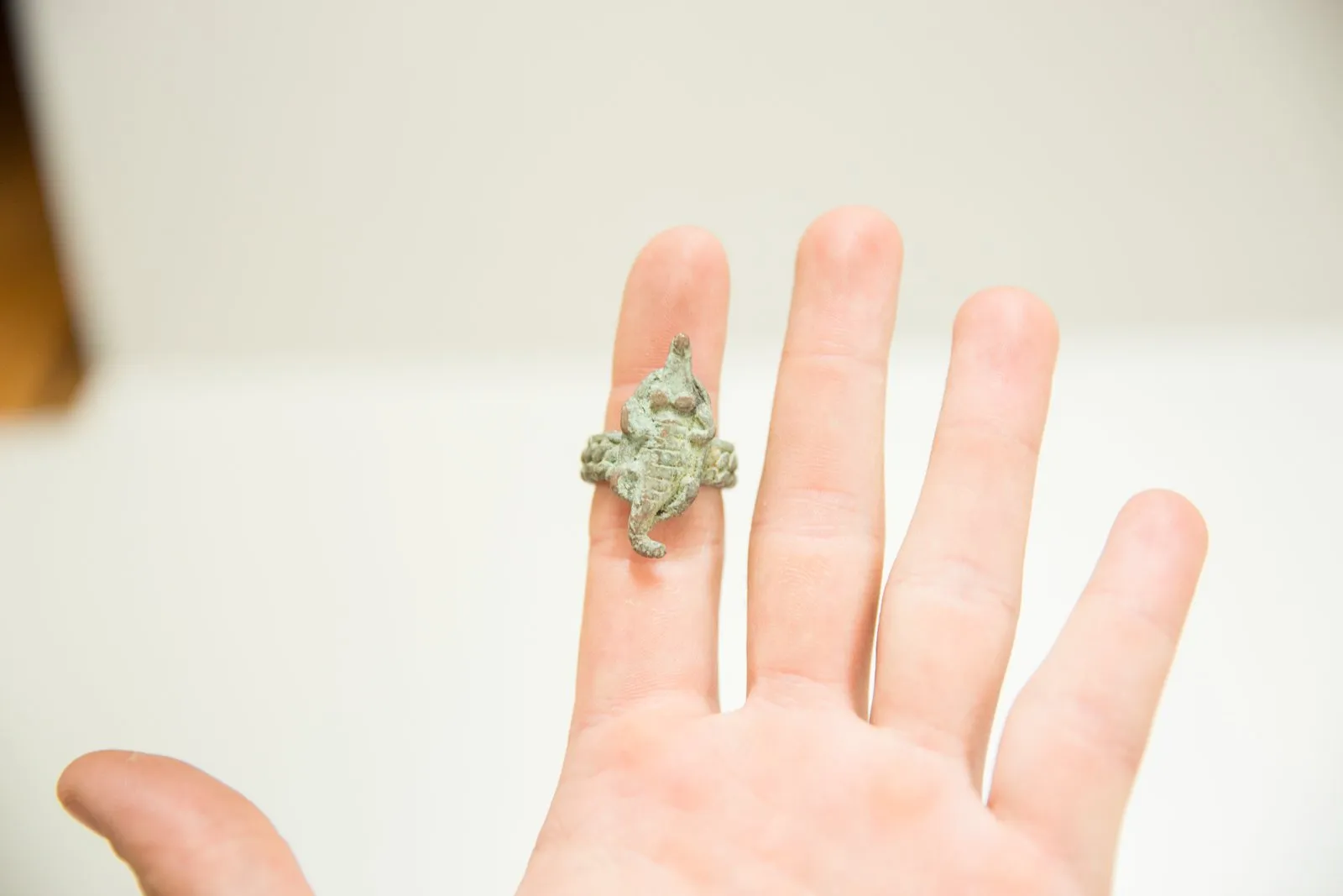 Vintage African Bronze Alligator Ring