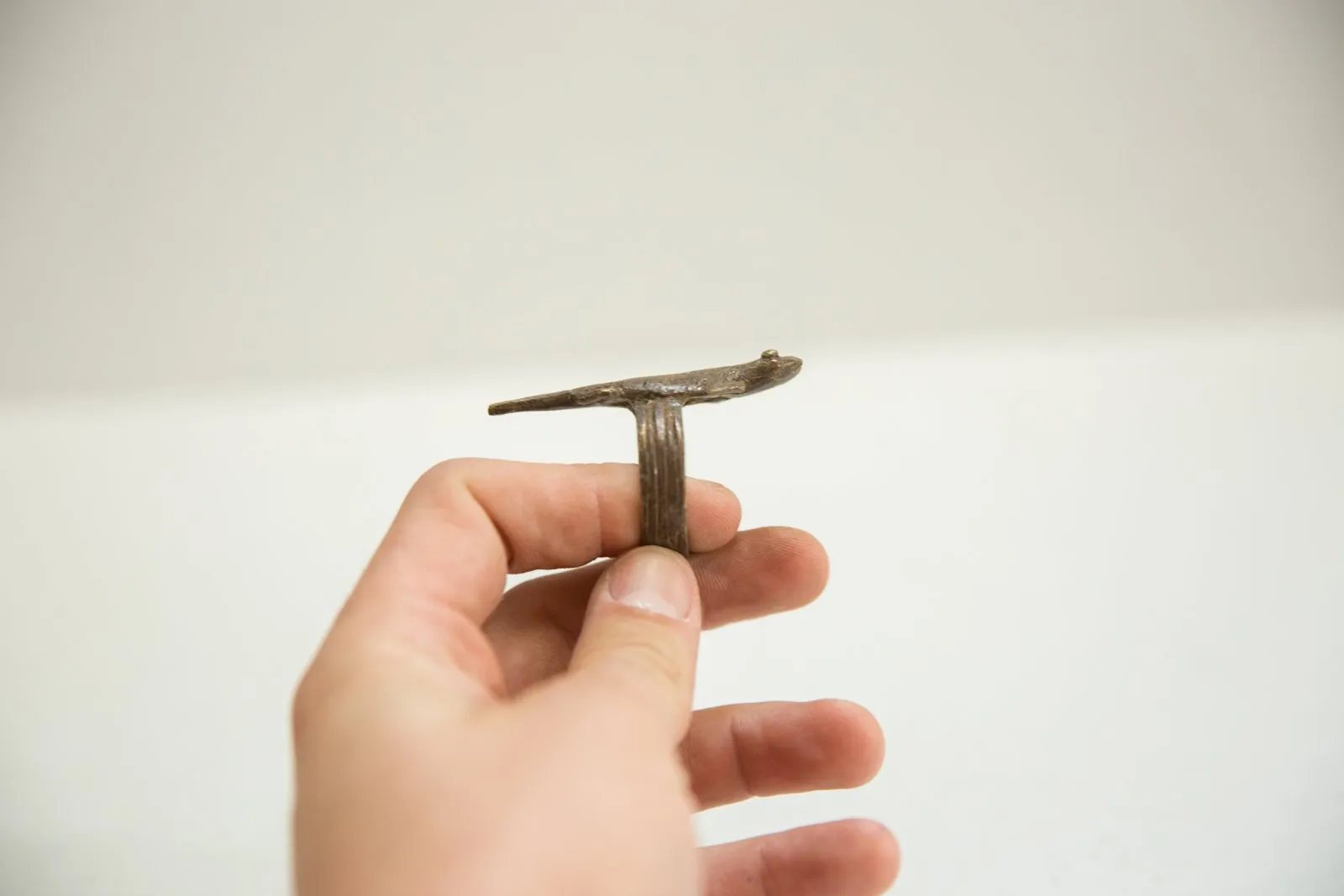 Vintage African Bronze Gecko Ring
