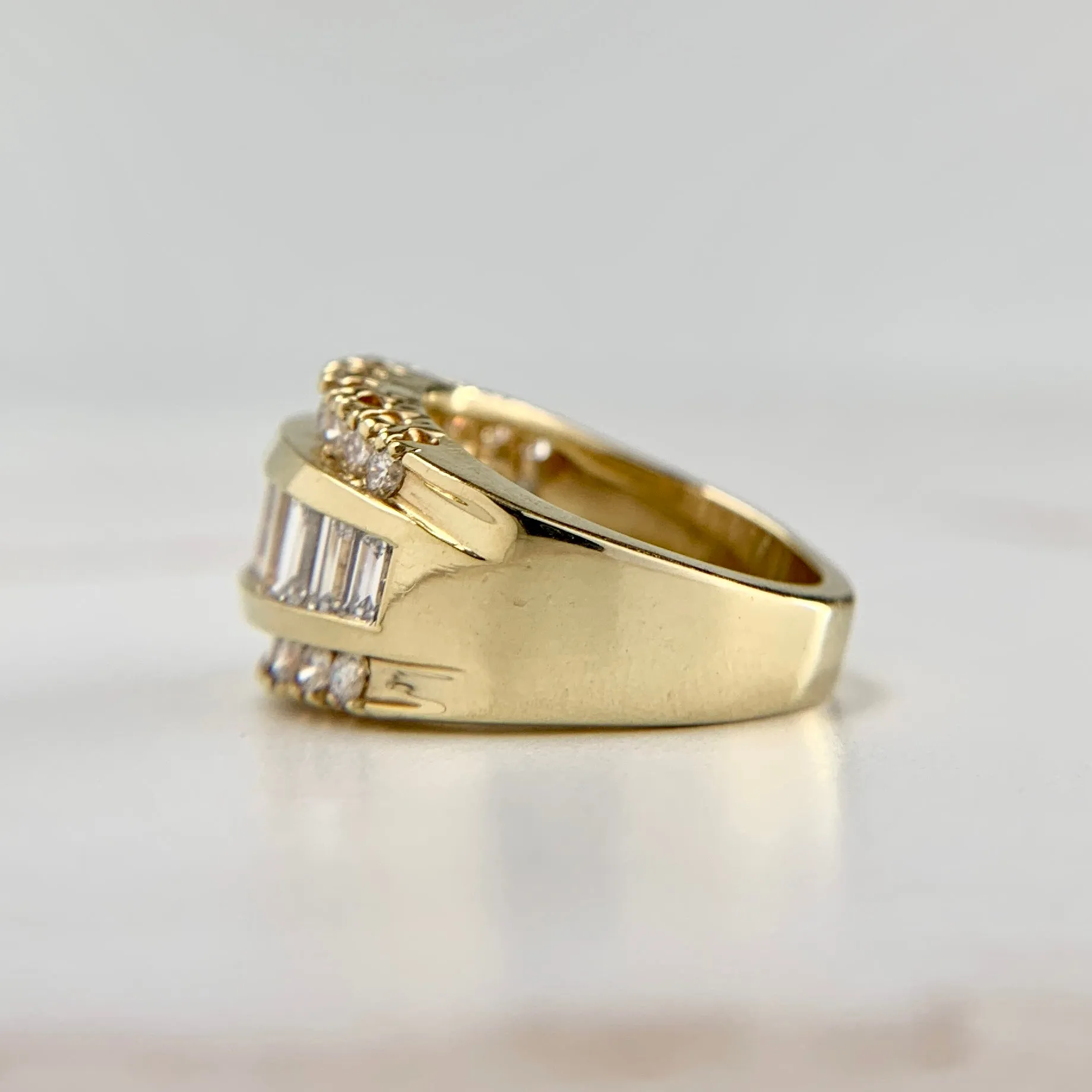 Vintage Baguette Diamond Band 14k
