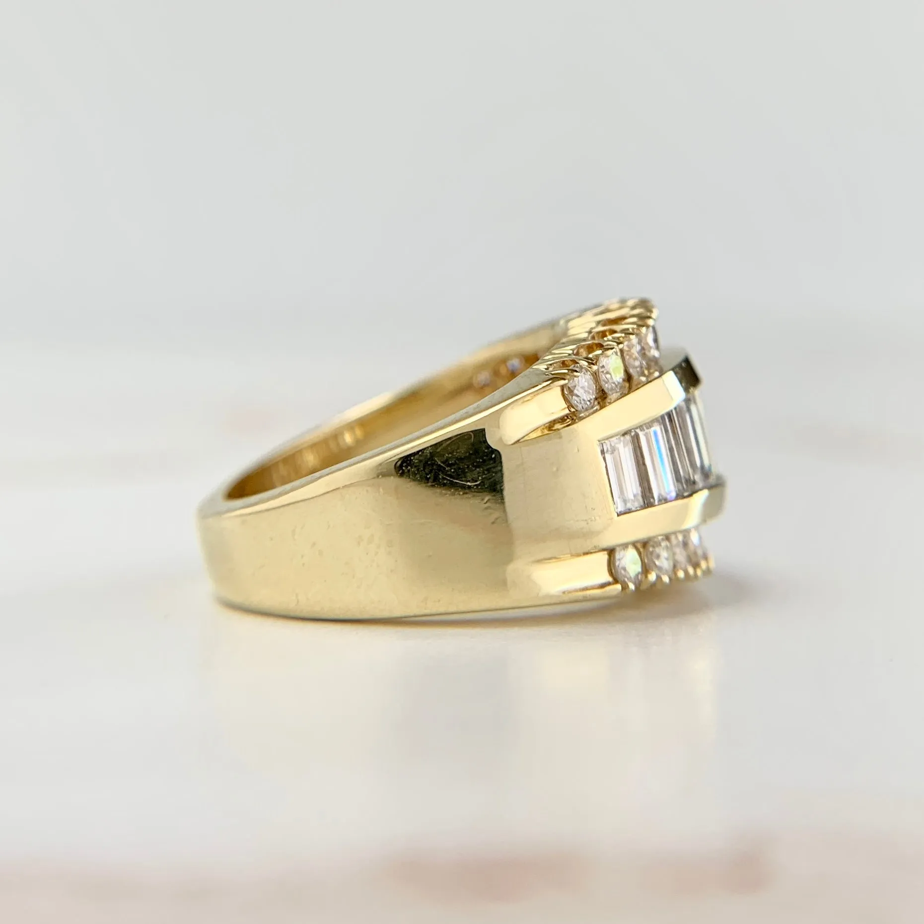 Vintage Baguette Diamond Band 14k
