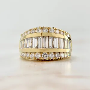 Vintage Baguette Diamond Band 14k