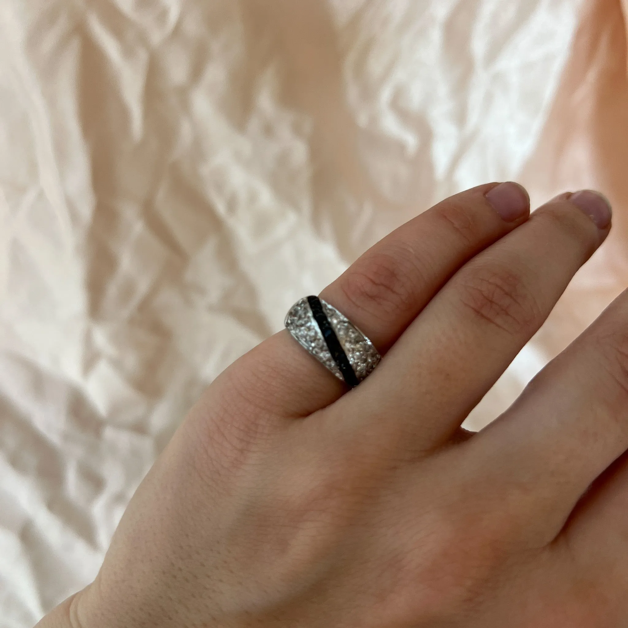 Vintage Black Stripe Ring