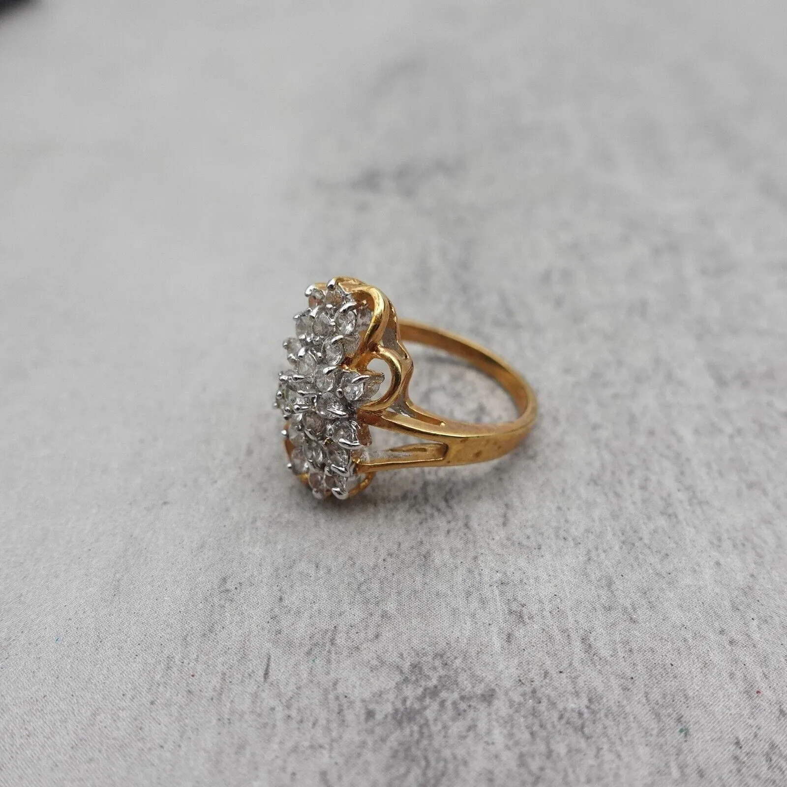 Vintage - Crystal Cluster Cocktail Ring