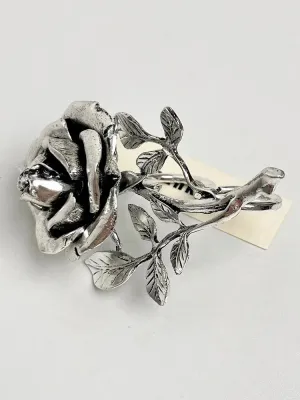 Vintage Exaggerated Metal Rose Flower Large Open Ring