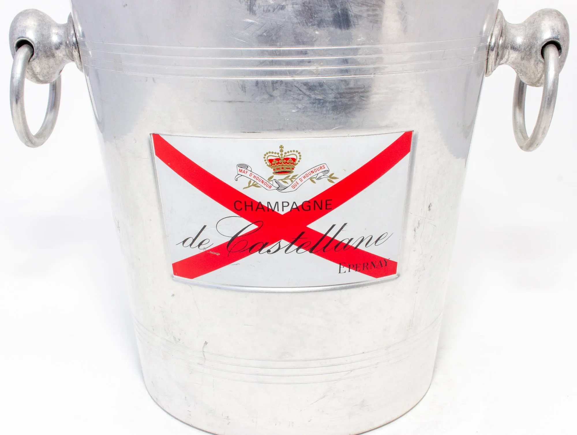 Vintage French Metal Ice Bucket | de Castellane Label