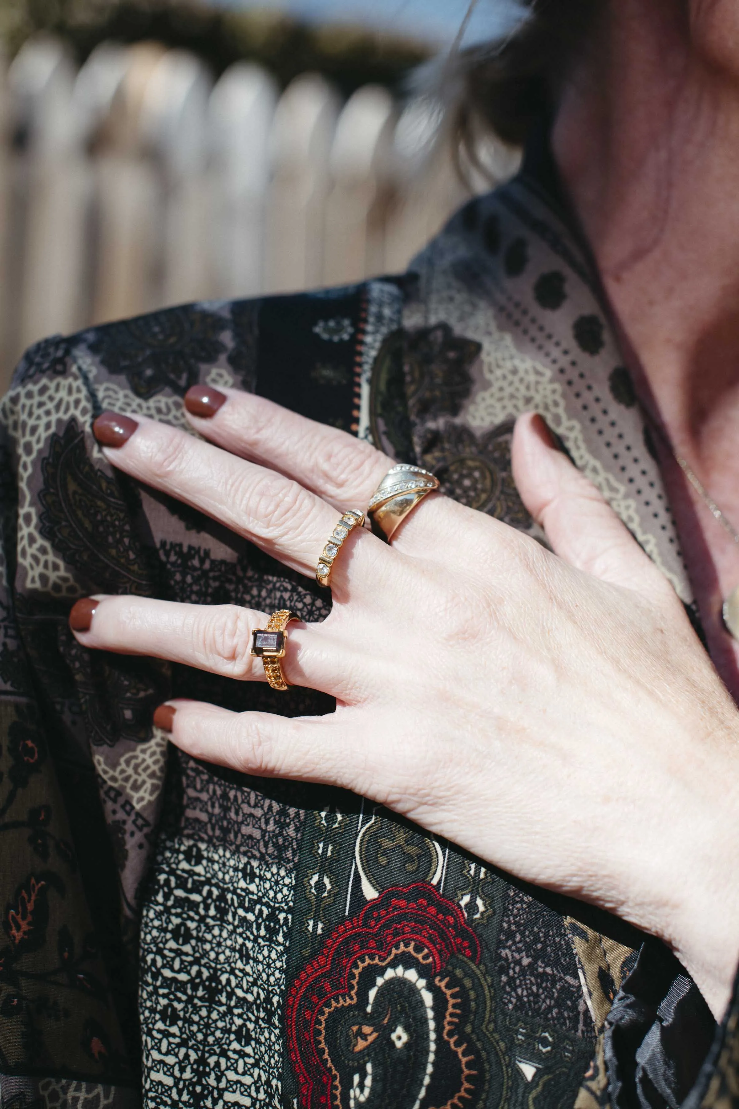 Vintage Golden Swarovski Smoky Quartz Statement Ring – Size 6