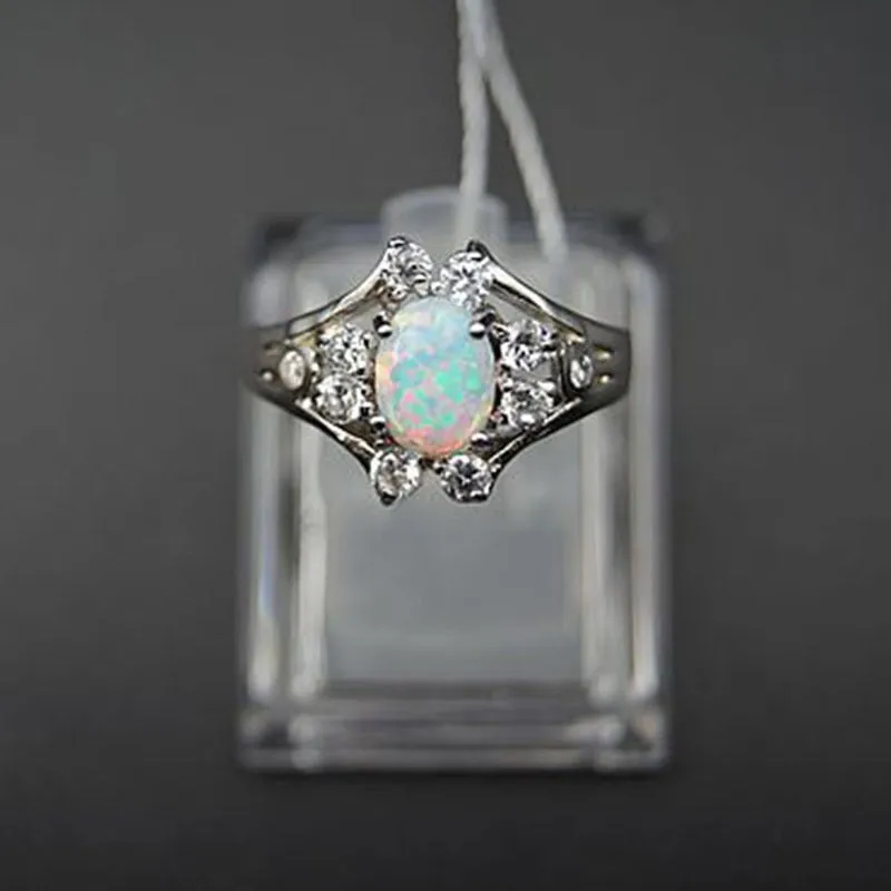 Vintage Green Moonstone Ring Silver Angel for Women Jewelry