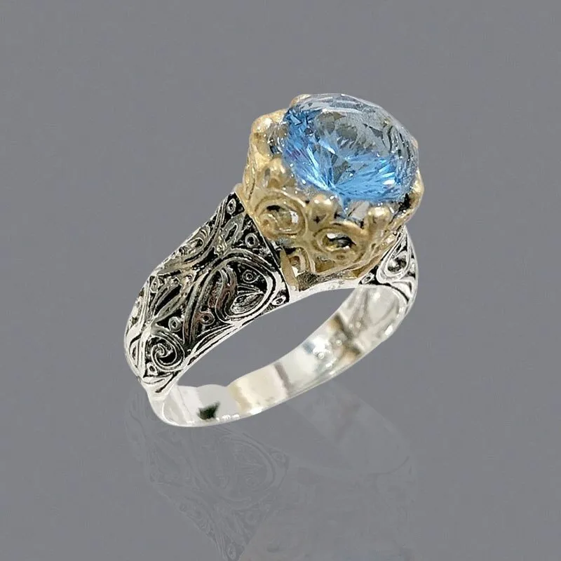 Vintage Green Moonstone Ring Silver Angel for Women Jewelry
