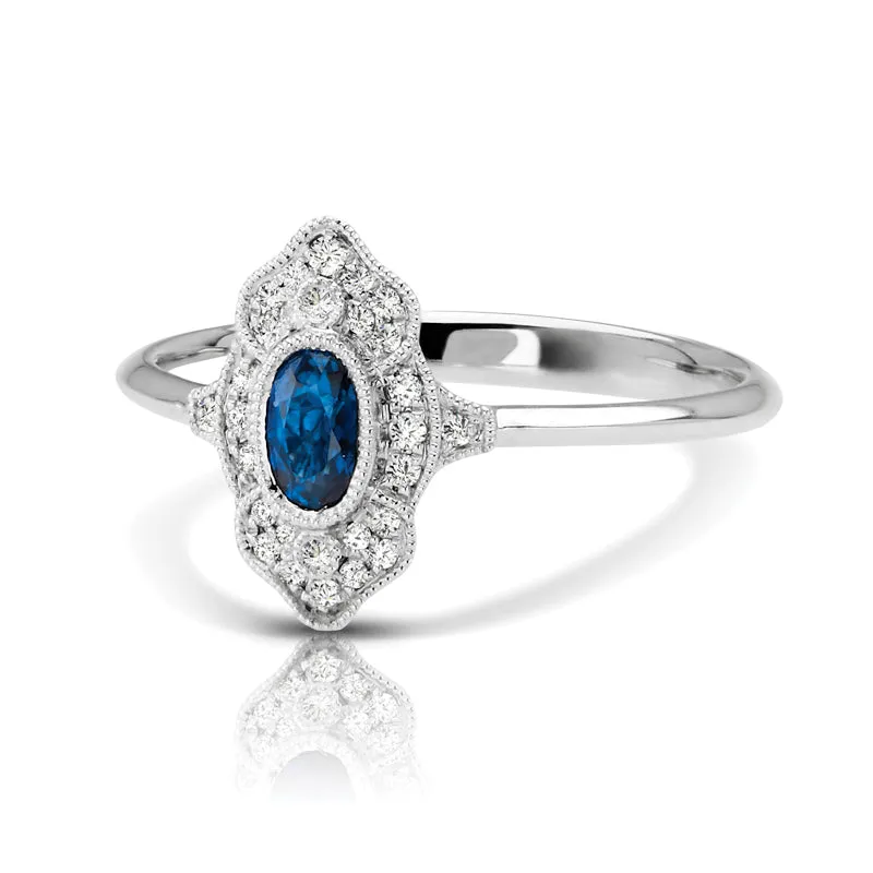 Vintage Inspired 0.35 ct. Natural Blue Sapphire Ring