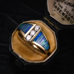 Vintage Kabana Diamond & Black Opal Ring